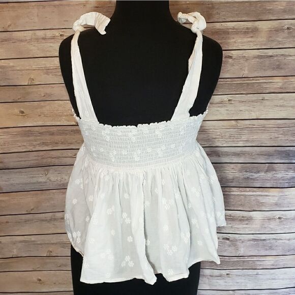 BP white embroidered tie strap peplum tank - Picture 4 of 7